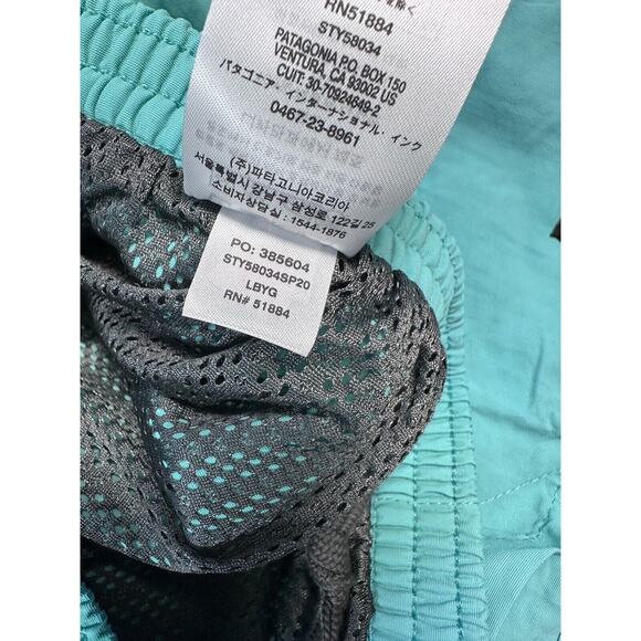 Patagonia Baggies Long Nylon Blend Light Green Swim Relaxed Fit Mens Size S NWT - Picture 9 of 9